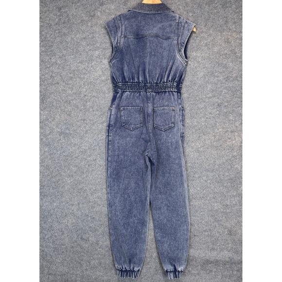 Anthropologie Elliatt Arrangement Denim Jumpsuit Women Small Sleeveless Acid Was - Picture 8 of 12